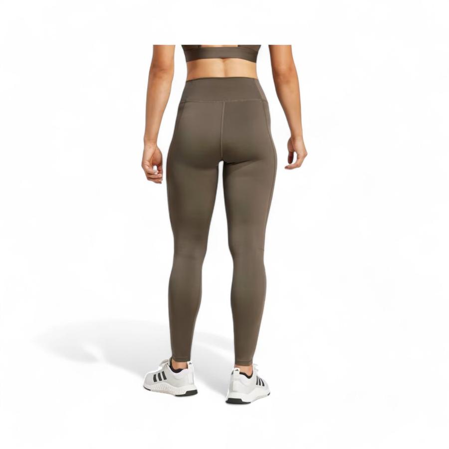 Calza Mujer Adidas Logo Grande Tiro Alto Olivo