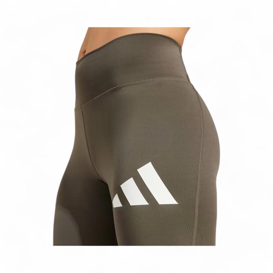 Calza Mujer Adidas Logo Grande Tiro Alto Olivo