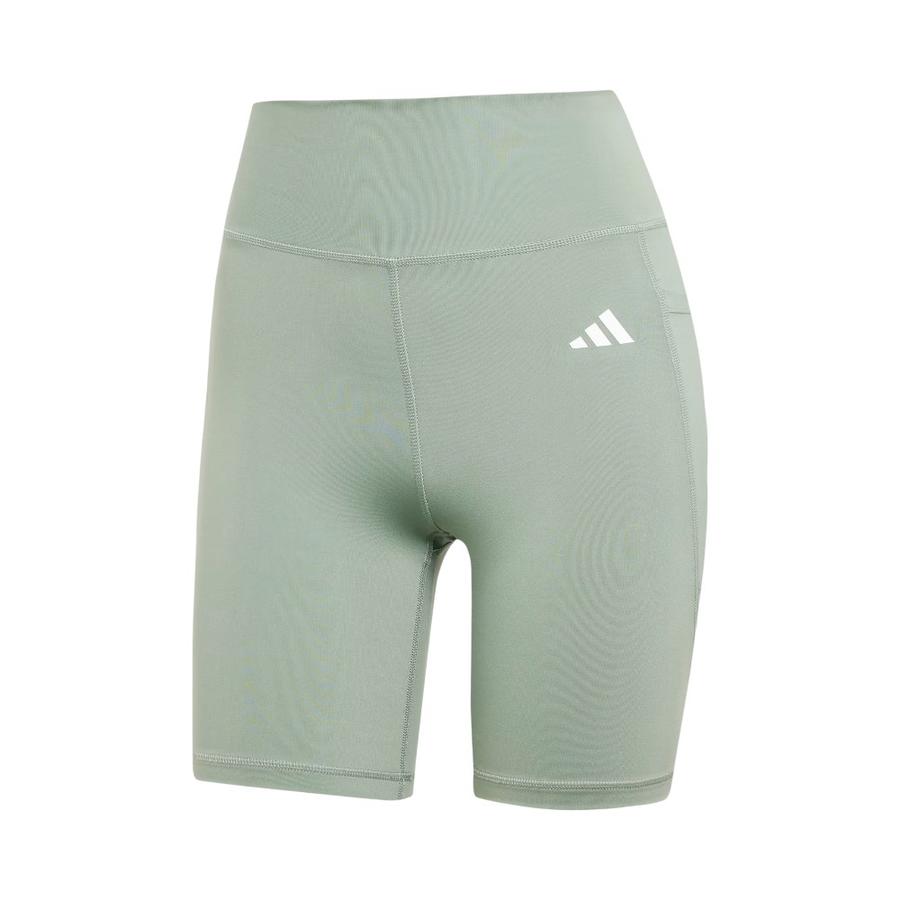 Calzas Cortas Mujer Adidas Optime Essentials Bolsillo Verde