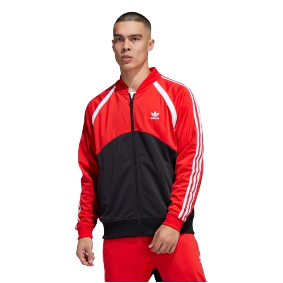 Chaqueta Deportiva Adidas Originals Sst Blocked Hombre Rojo