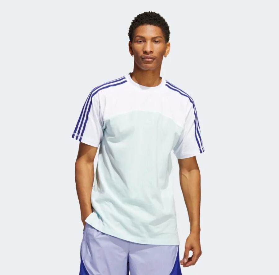 Polera Manga Corta Adidas Originals Hombre Celeste