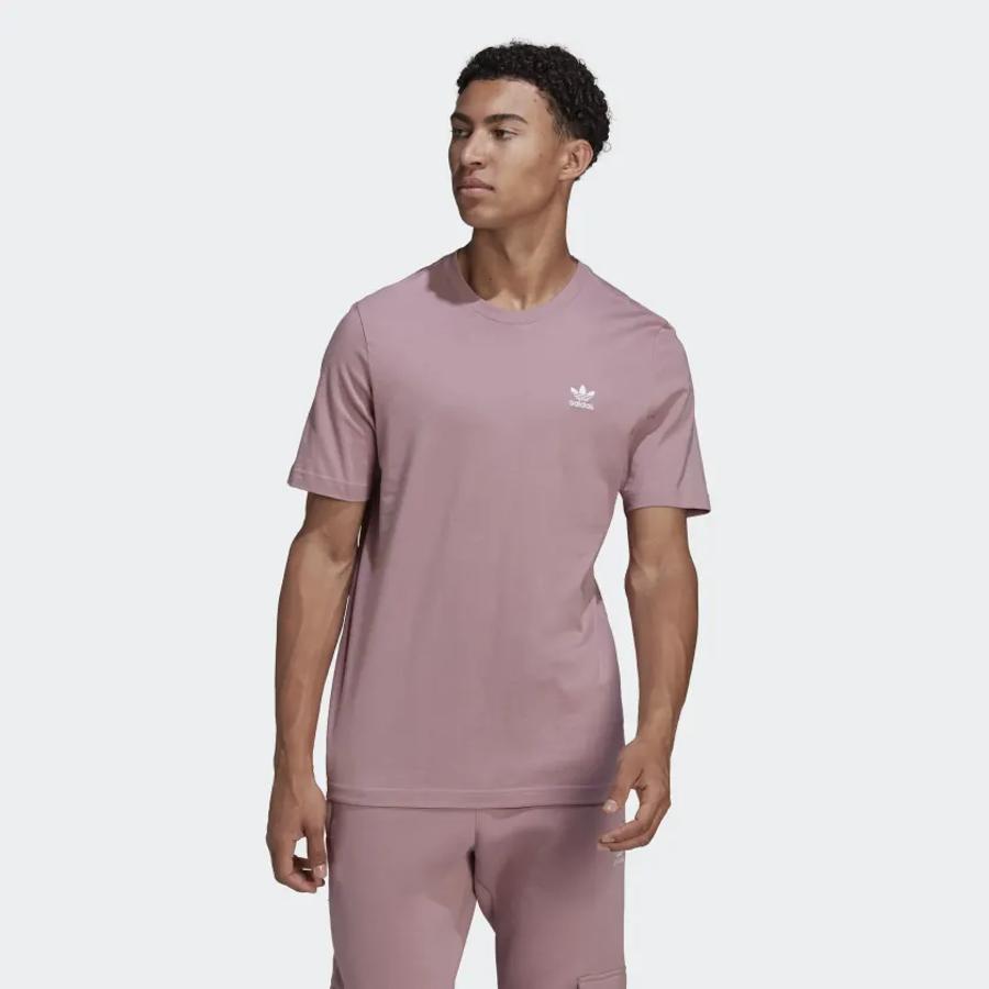 Polera Adidas Trifolio Adicolor Essentials Hombre Rosado