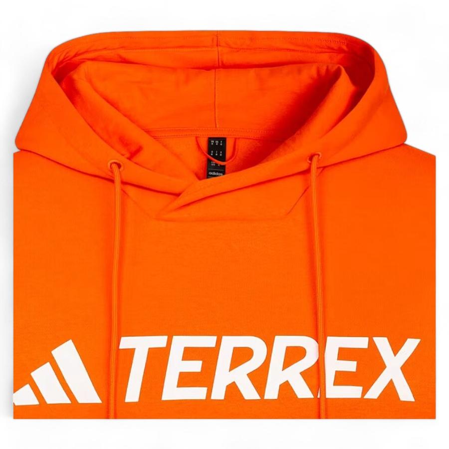 Polerón Capucha Logo Hombre Adidas Terrex Naranjo