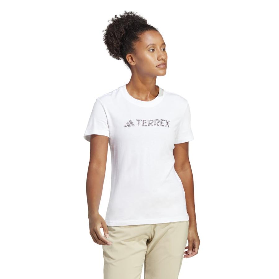 Polera Deportiva Mujer Adidas Terrex Classic Logo Blanca