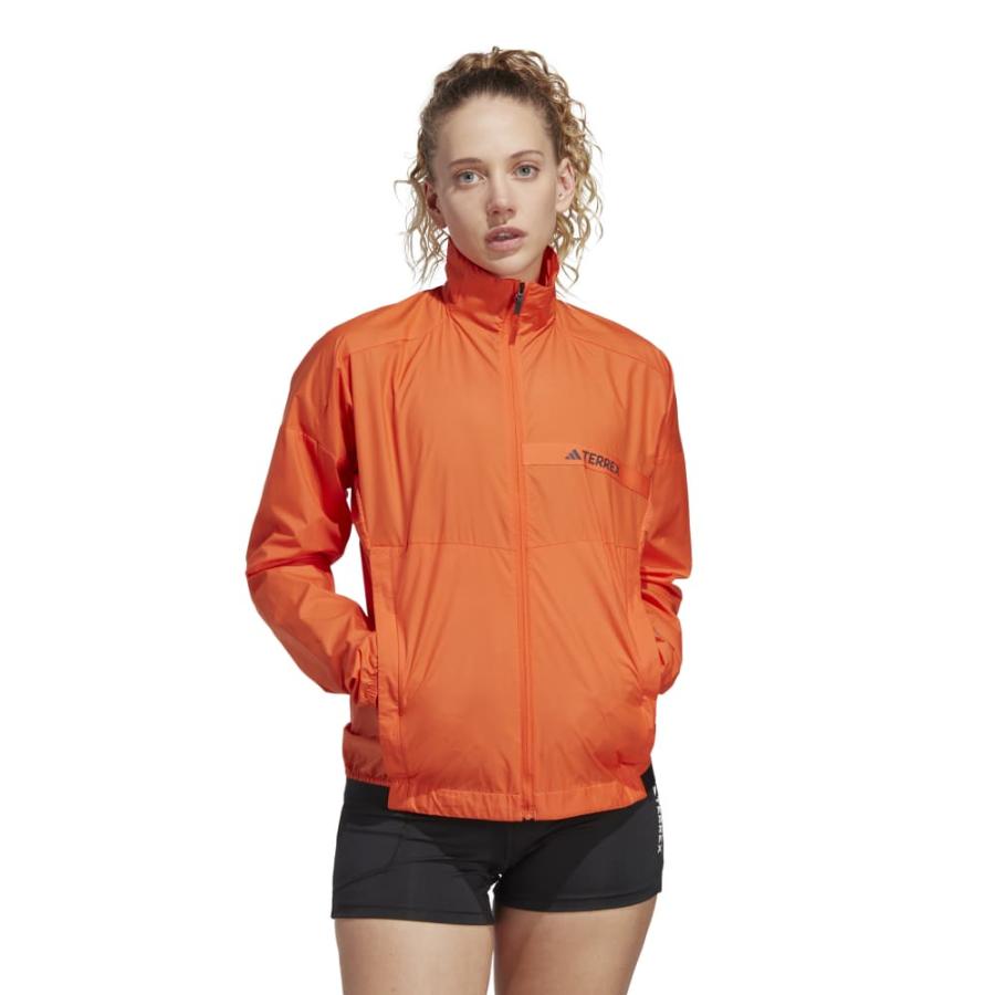 Chaqueta Corta Viento Mujer Adidas Terrex Multi Naranjo