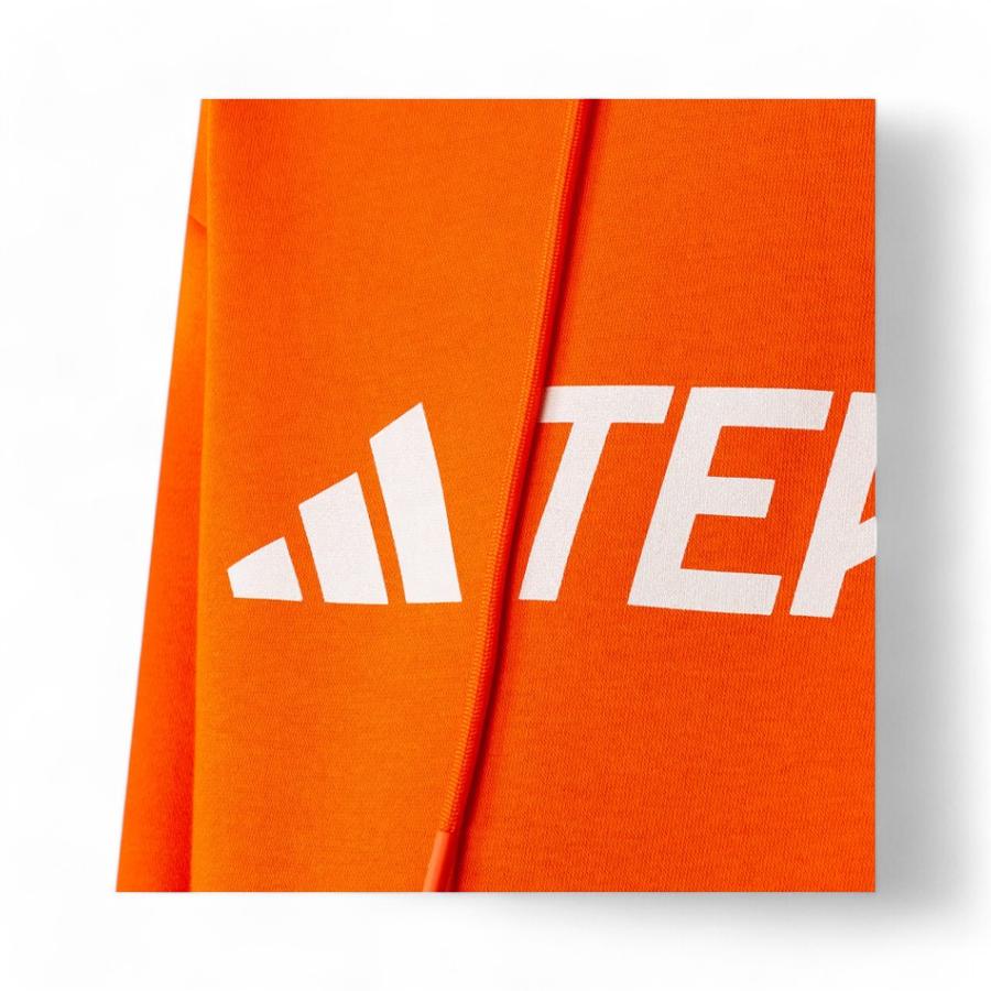 Polerón Hombre Adidas Terrex Logo Grande Hoodie Naranjo