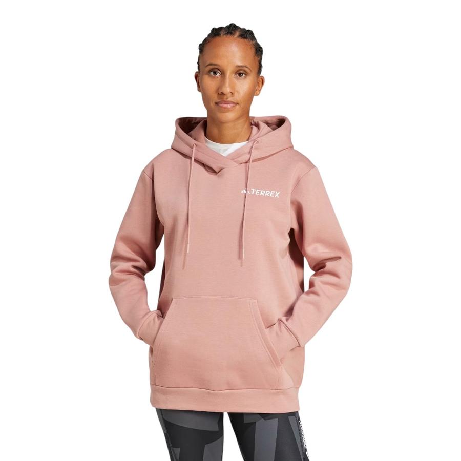 Polerón Con Capucha Multi Logo Mujer Adidas Terrex Rosa