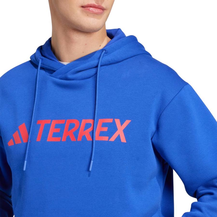 Polerón Con Capucha Multi Logo Hombre Adidas Terrex Azul