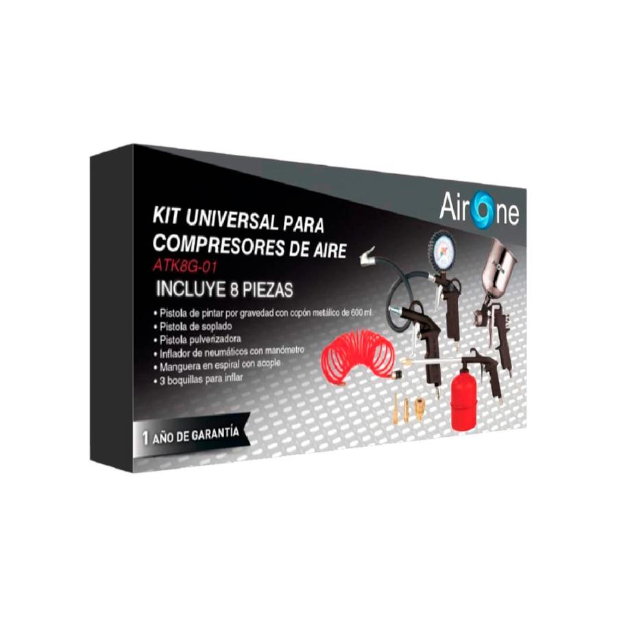 Kit Universal 8 Accesorios Para Compresor AirOne Gravedad