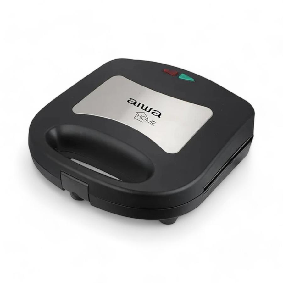 Sandwichera Doble Aiwa 700W Acero Inoxidable Negro