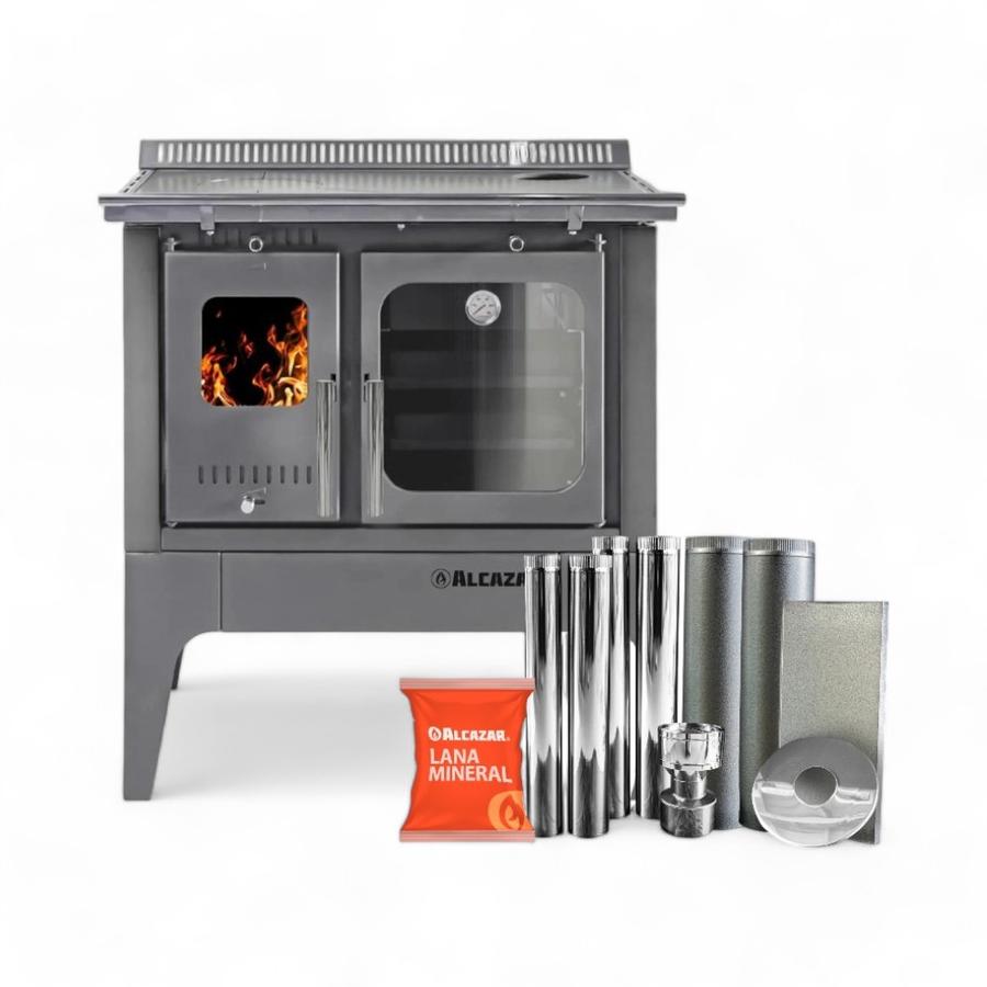 Combo Cocina Alcázar S900 Con Kit Acero 6" Gris