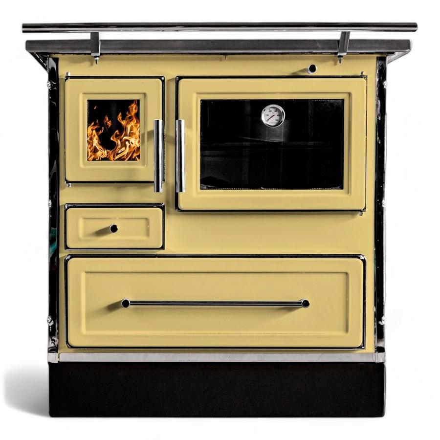 Cocina Leña Alcázar 82X56 Mueble Mz Con Kit 5" Amarillo