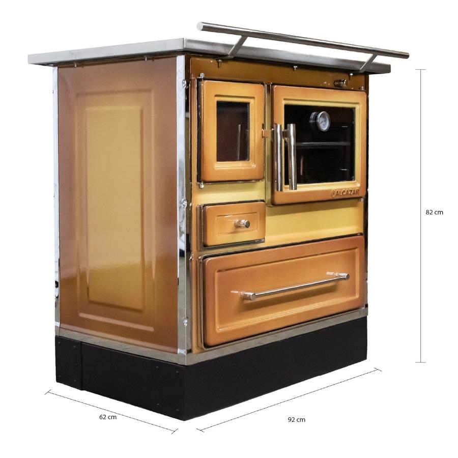 Cocina Leña Alcázar 92X62 Mueble Mz Con Kit 6