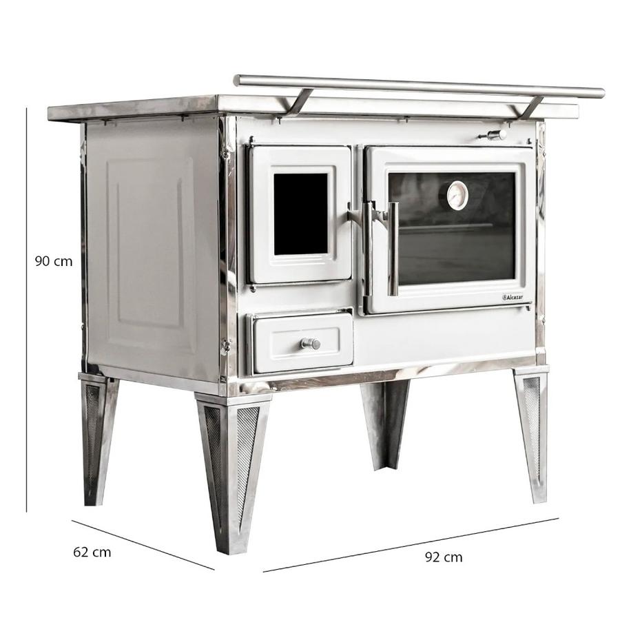 Cocina Leña Alcázar 92X62 L90 Con Kit Caño 6