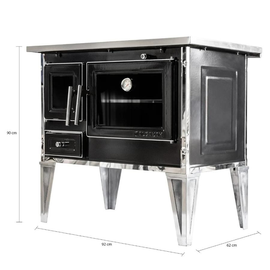 Cocina Leña Alcázar 92X62 L90 Con Kit Caño 6
