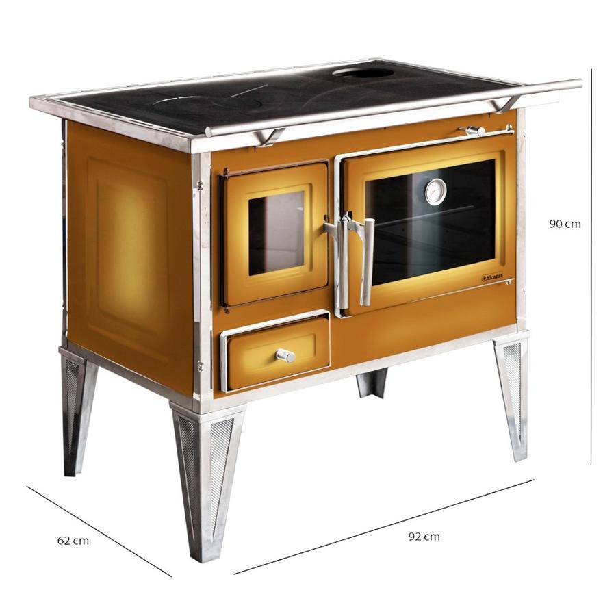 Cocina Leña Alcázar 92X62 L90 Con Kit Caño 6