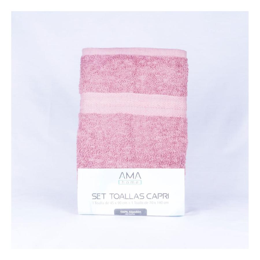 Set Toallas Ama Home Rosado 450 Gms