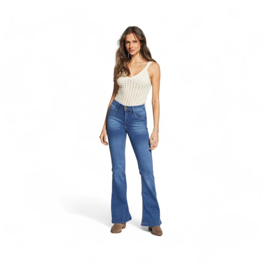 Jeans Mujer Amalia Jeans 2793 Push Up Flare Azul