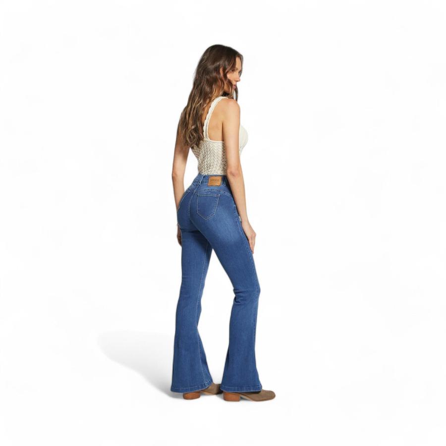 Jeans Mujer Amalia Jeans 2793 Push Up Flare Azul