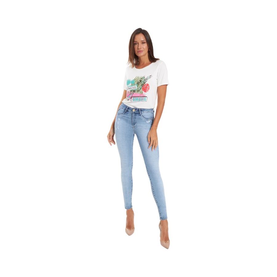 Jeans Pitillo Mujer Amalia Jeans 3901 Celeste