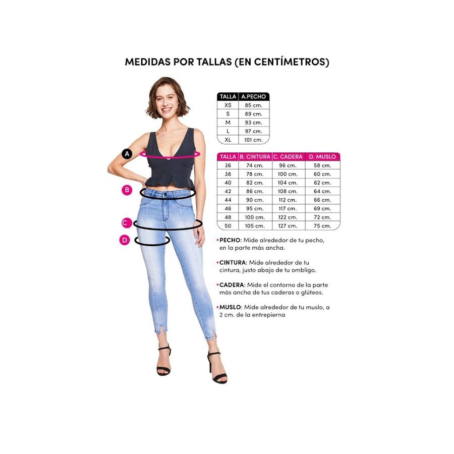 Jeans Mujer Amalia Jeans 4025 Tiro Medio Pitillo Celeste