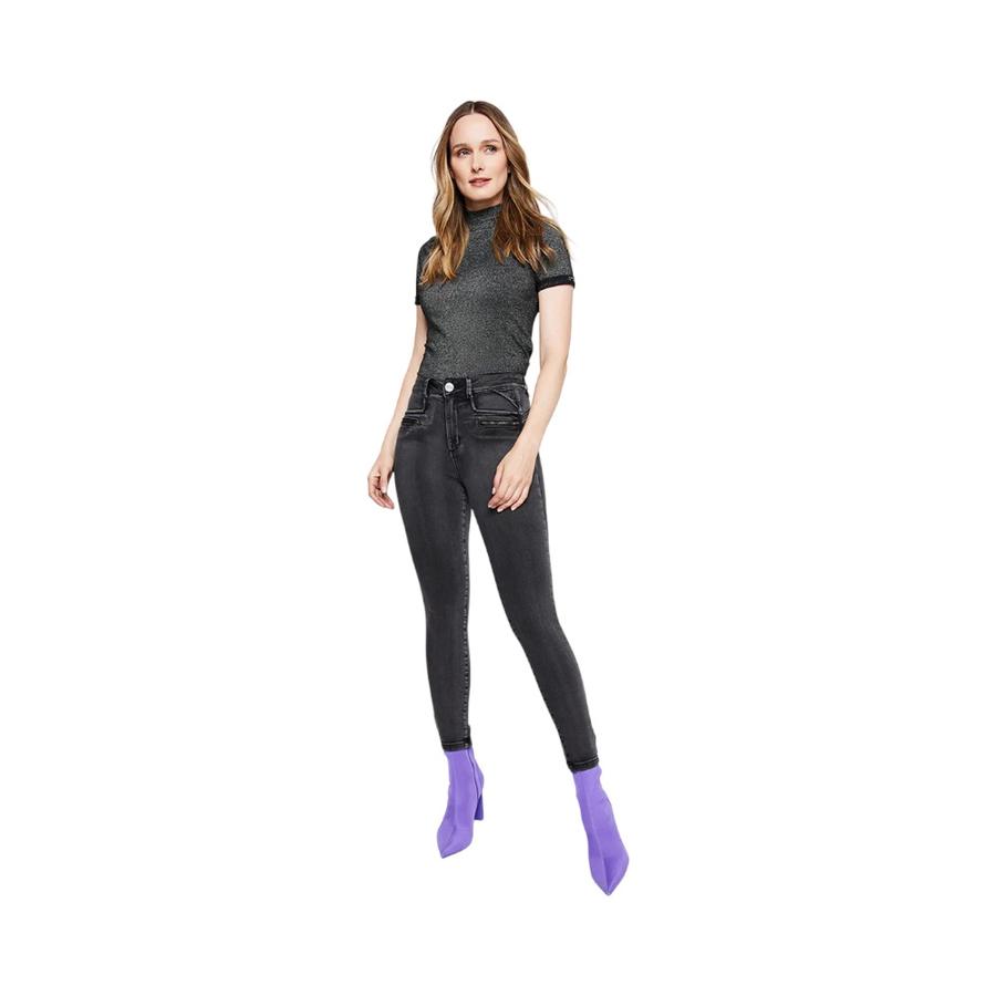 Jeans Pitillo Push Up Mujer Amalia High Waist Gris