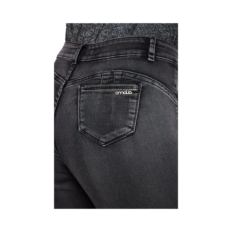 Jeans Pitillo Push Up Mujer Amalia High Waist Gris