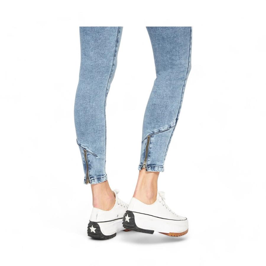 Jeans Mujer Amalia Jeans 4463 Tiro Alto Pitillo Celeste