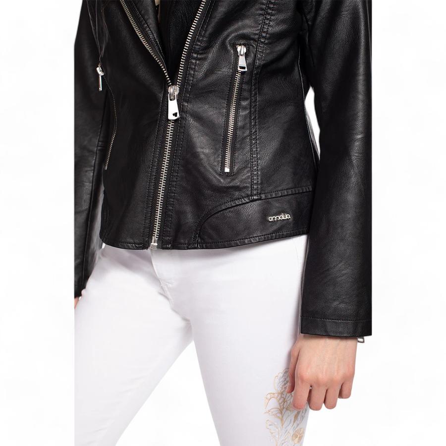Chaqueta Biker Mujer Amalia Eco Cuero Negro