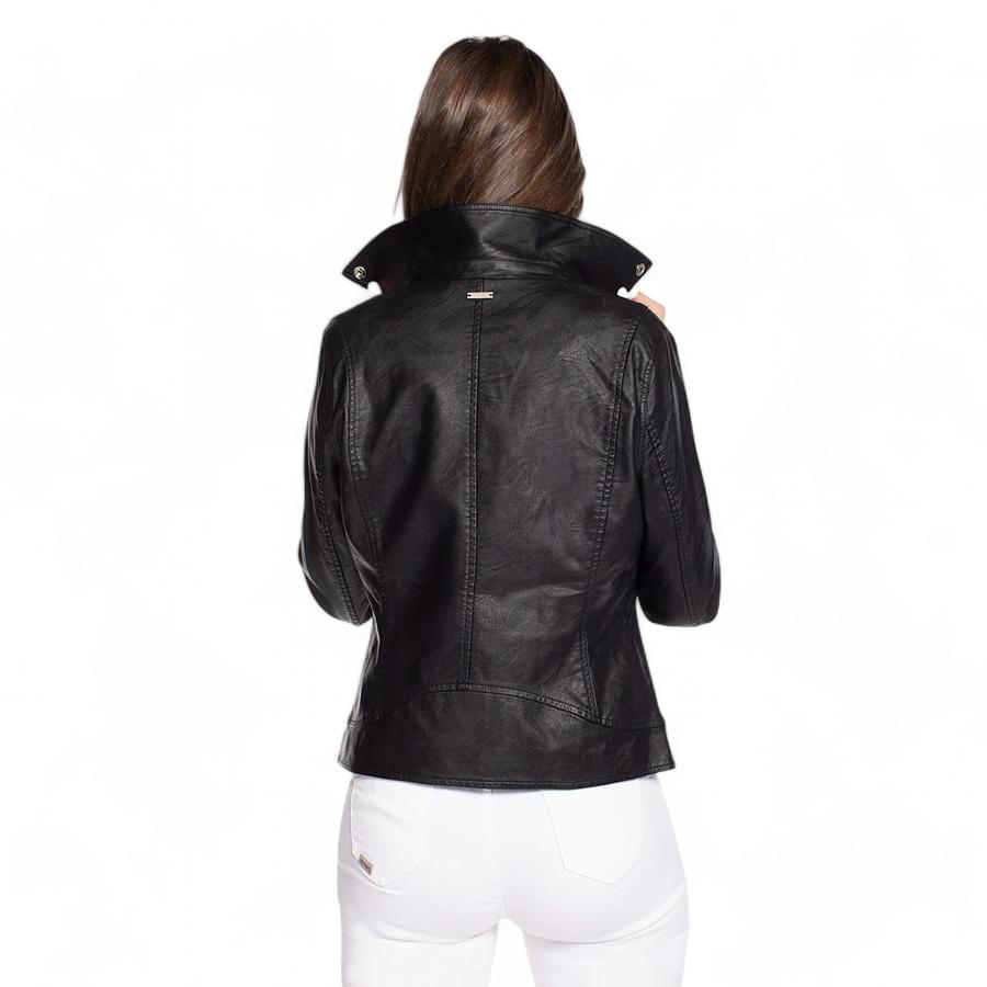 Chaqueta Biker Mujer Amalia Eco Cuero Negro
