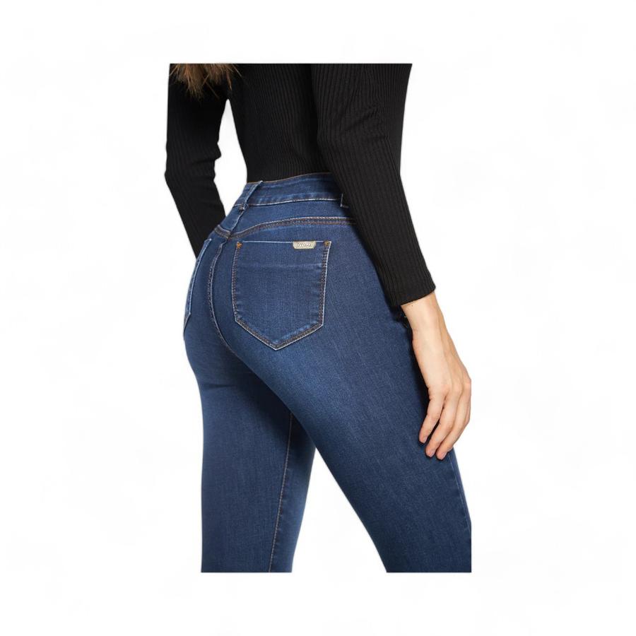Jeans Mujer Amalia Jeans 4571 Tiro Alto Pitillo Azul