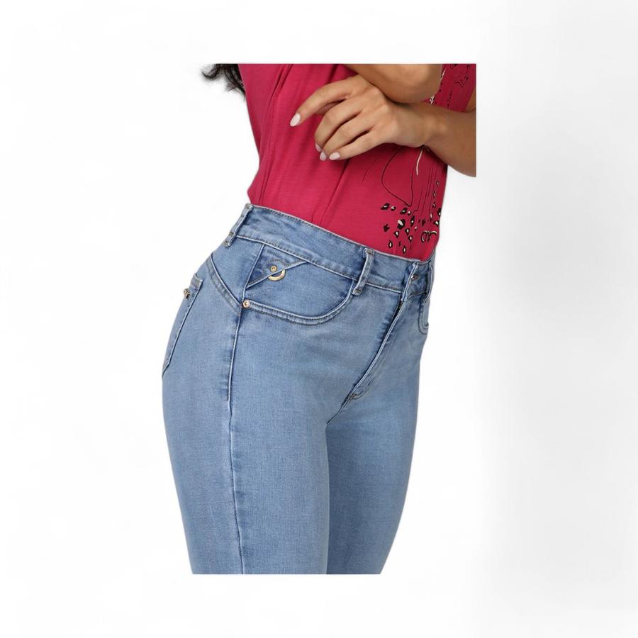 Jeans Mujer Amalia Jeans 4825 Push Up Pitillo Celeste