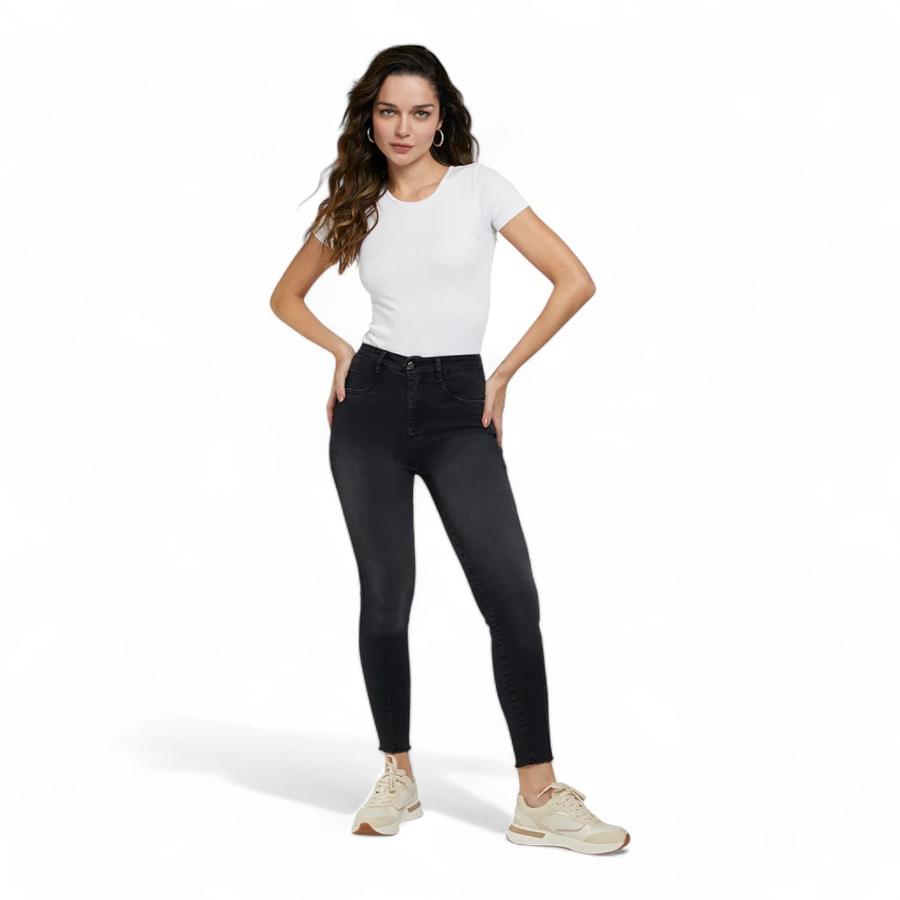 Jeans Pitillo Tiro Alto Mujer Amalia 4866 Push Up Negro