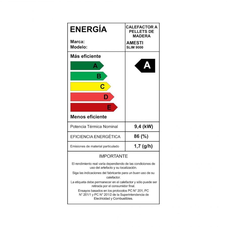 Estufa a Pellet Amesti Slim 9000 Rojo