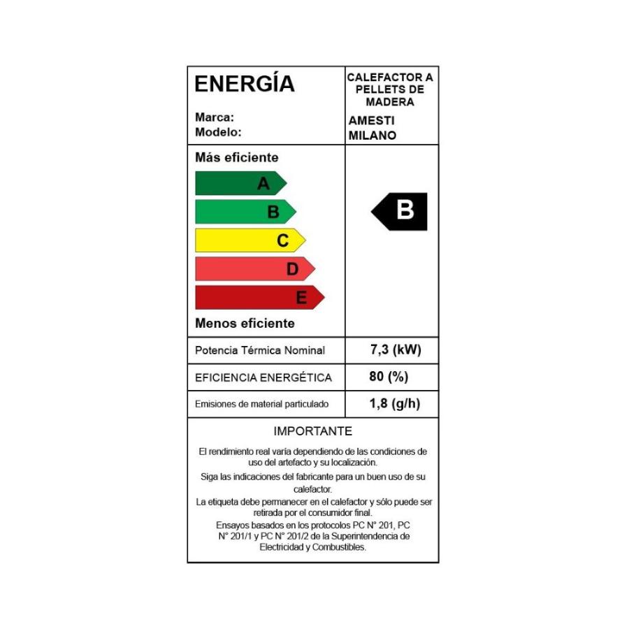 Estufa Pellet Amesti Milano Blanco