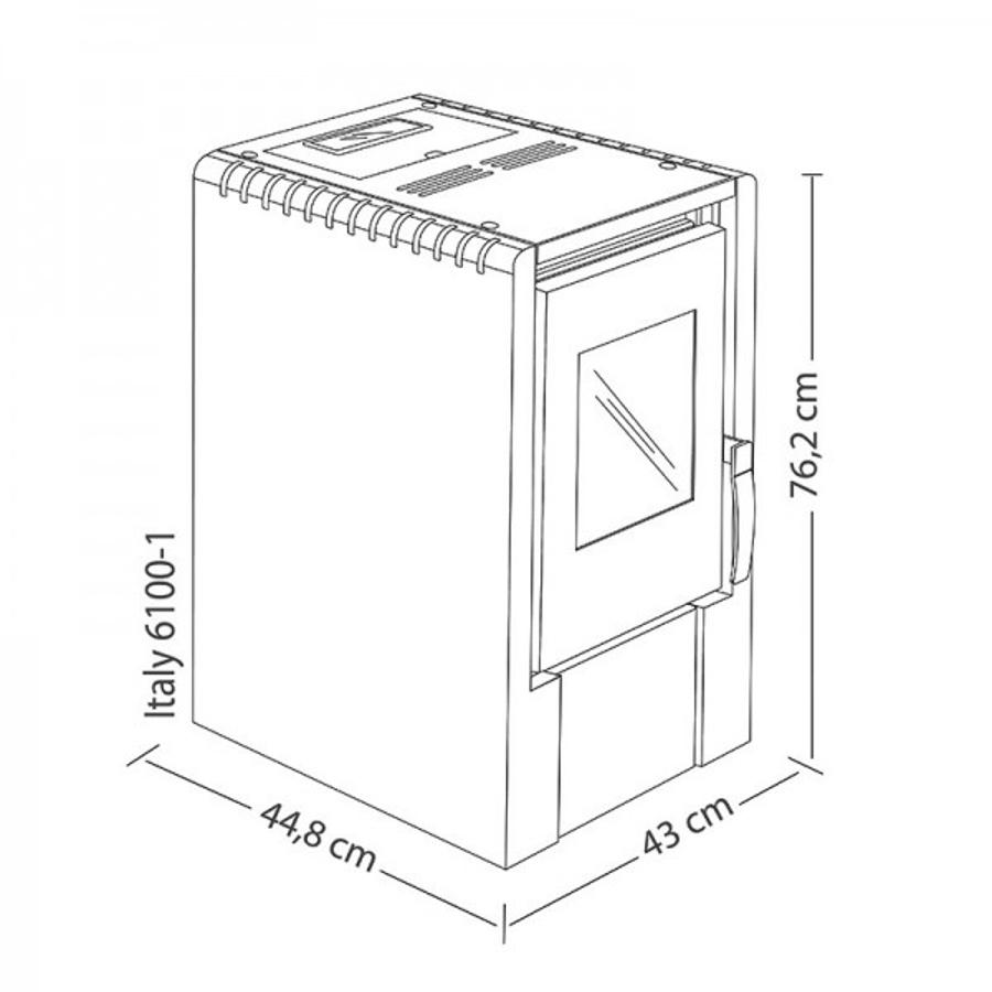 Calefactor Pellet Amesti Italy 6100 Negra