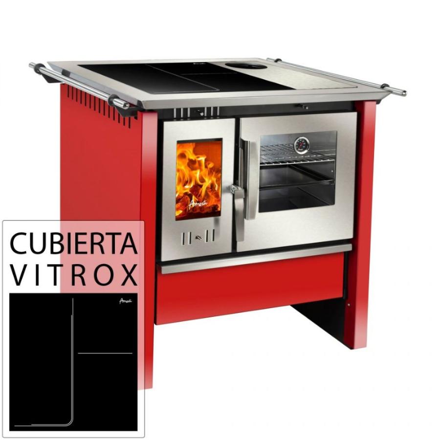 Cocina A Leña Amesti Allegra Vitrox Roja