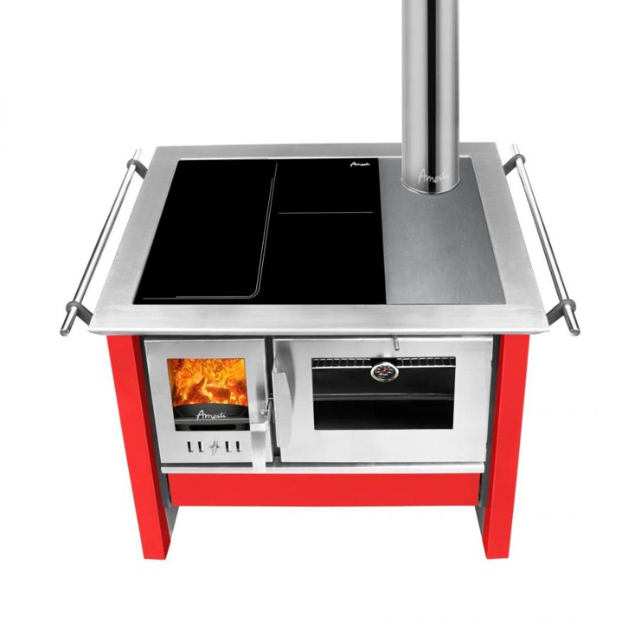 Cocina A Leña Amesti Allegra Vitrox Roja