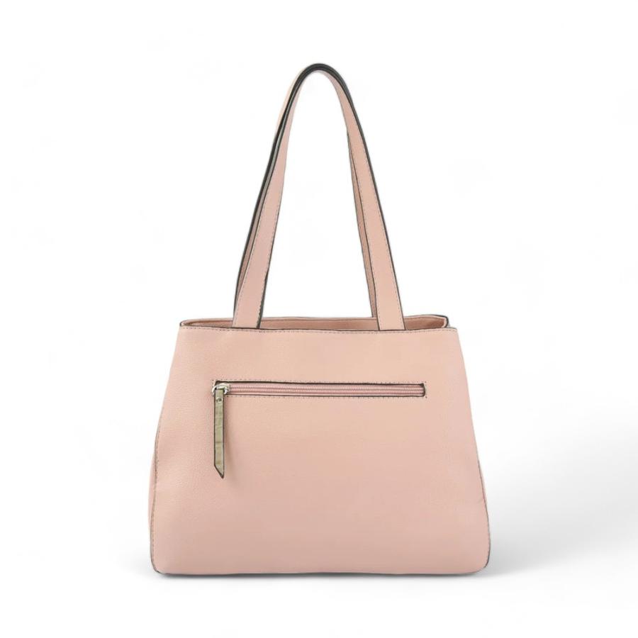 Cartera Mujer Amphora Dos Asas Bursa Mediana Rosado