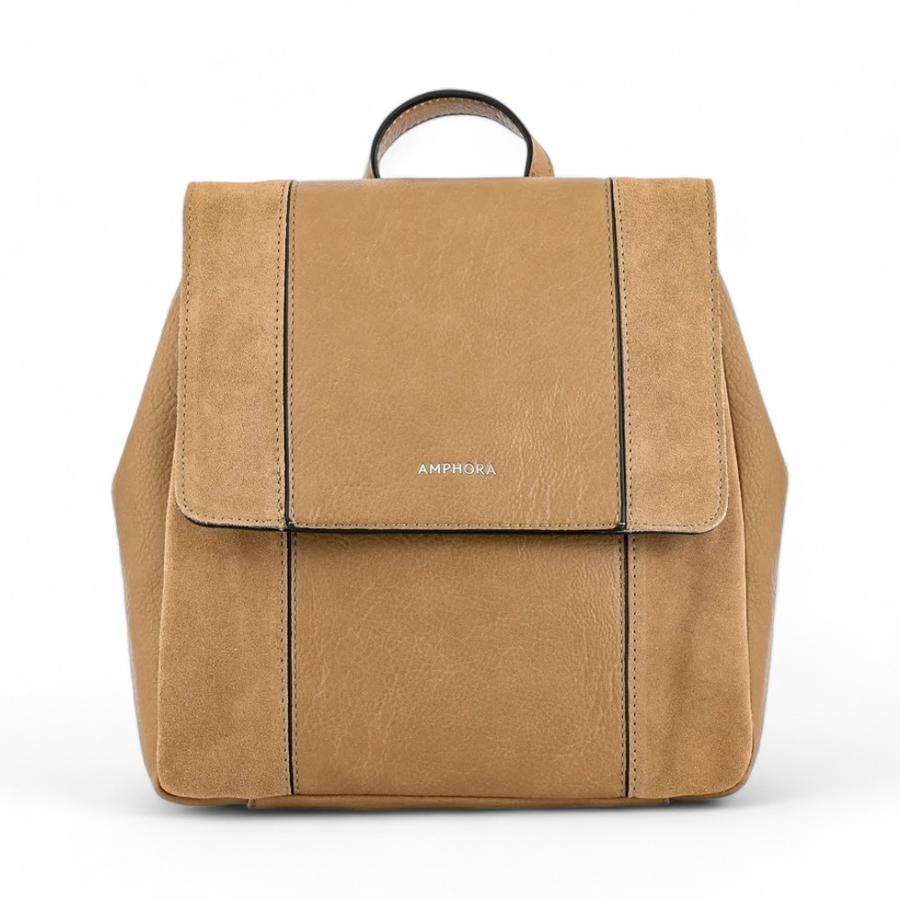 Mochila Tapa Mediana Mujer Amphora Roux Taupe