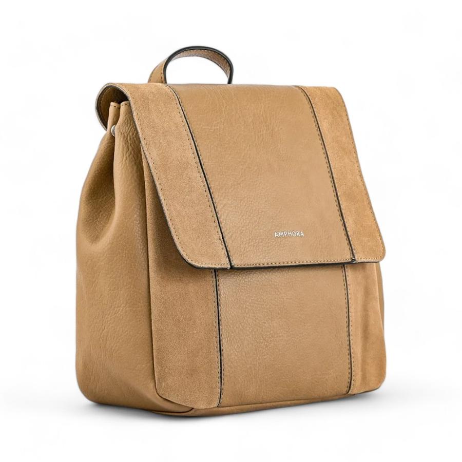 Mochila Tapa Mediana Mujer Amphora Roux Taupe