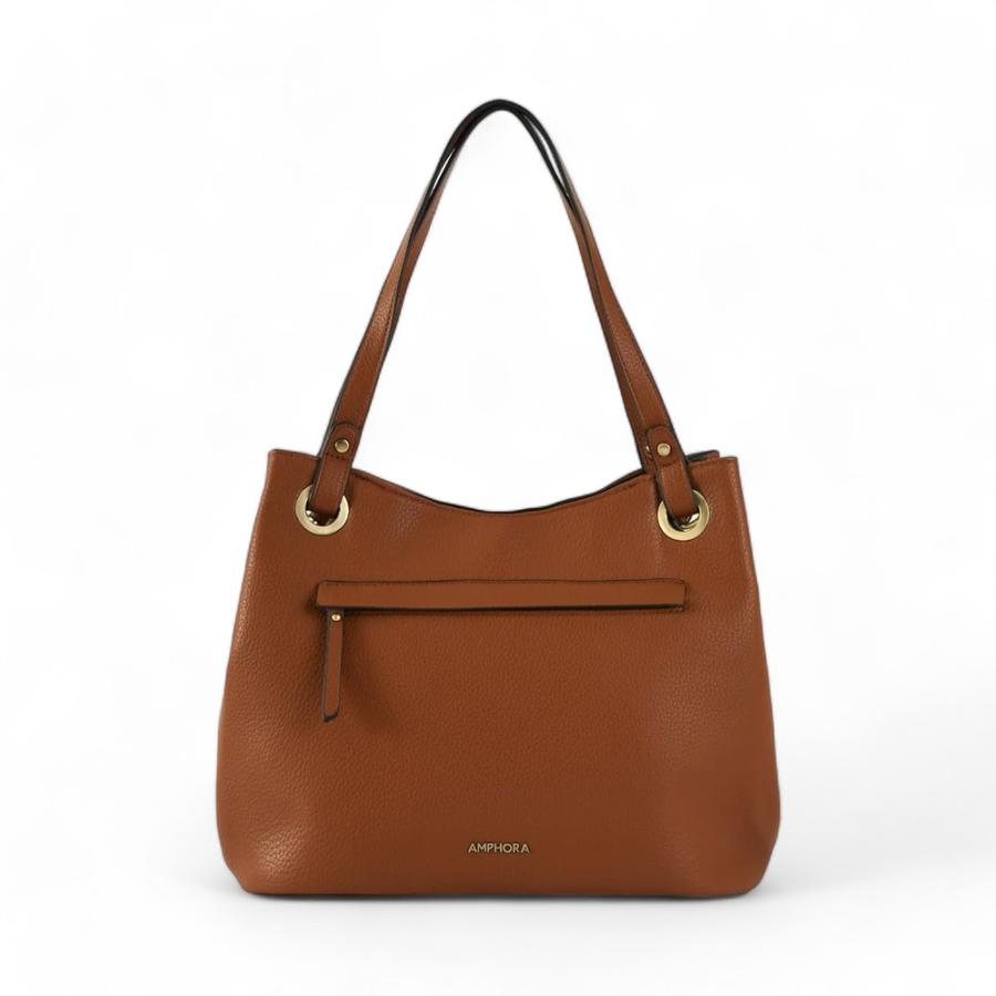 Cartera Grande Mujer Amphora Dos Asas Roseau Cafe