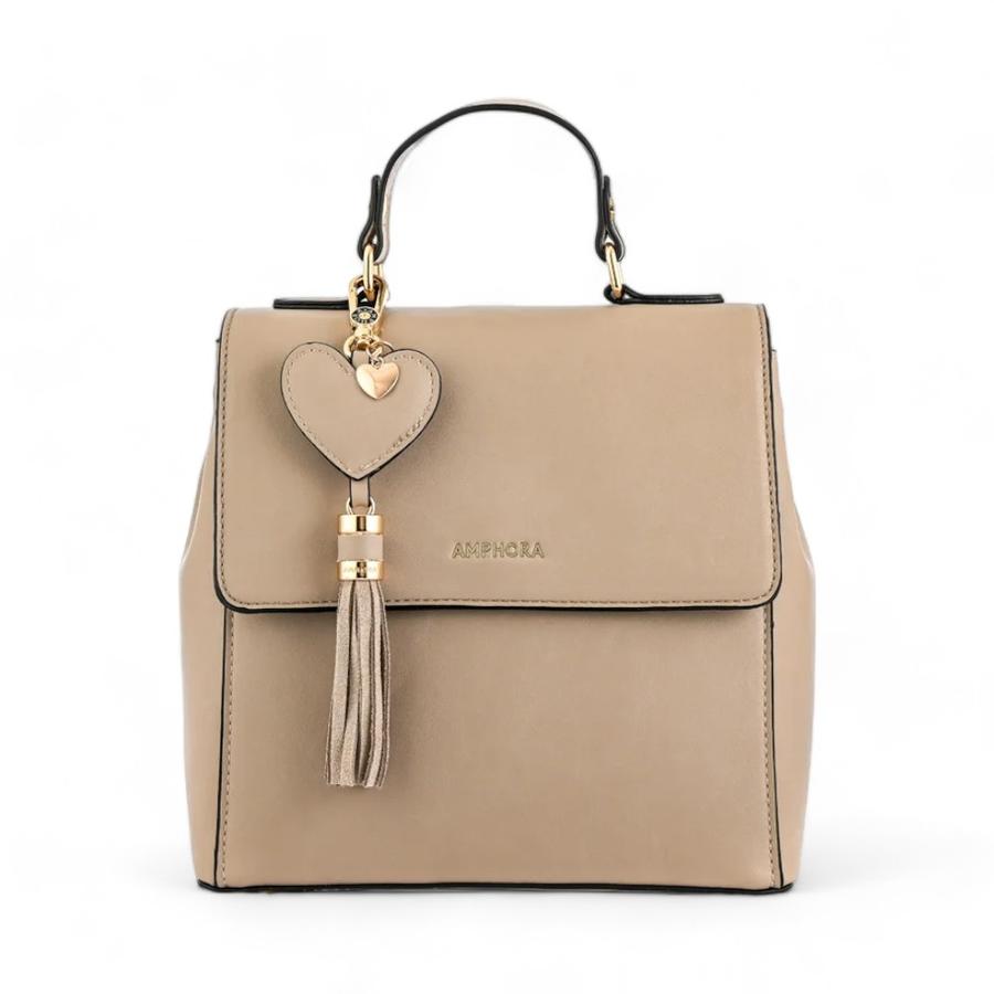 Mochila Tapa Pequeña Mujer Amphora Roy Taupe