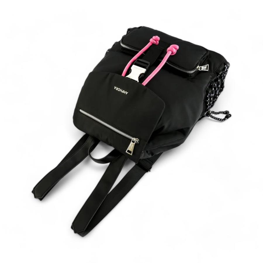 Mochila Tapa Grande Mujer Amphora Soleil Negro