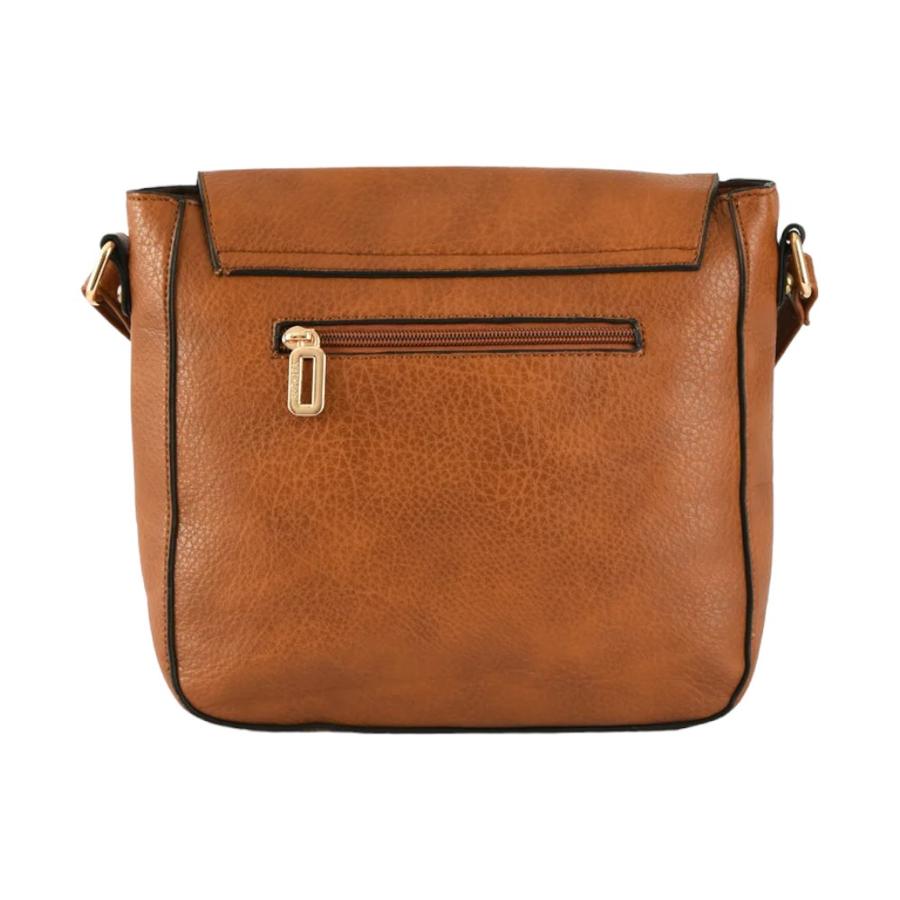 Cartera Bandolera Con Tapa Mujer Aimar Amphora Cafe Medio