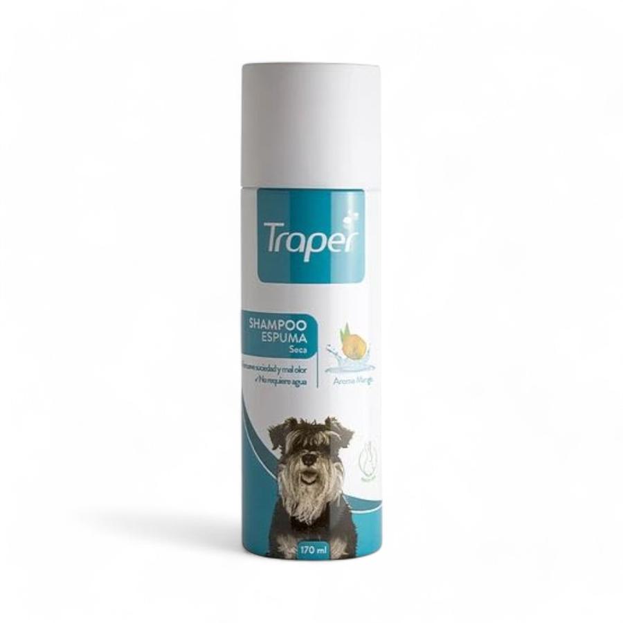 Shampoo Para Perro Traper Espuma Seca Mango 170 Ml
