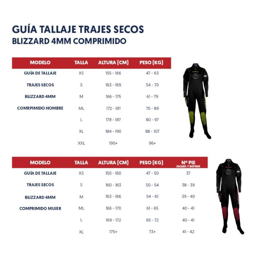 Traje Seco Blizzard Hombre 4mm-comp