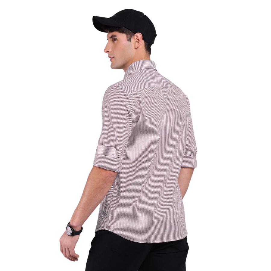 Camisa Rayas Hombre Arrow Rojo