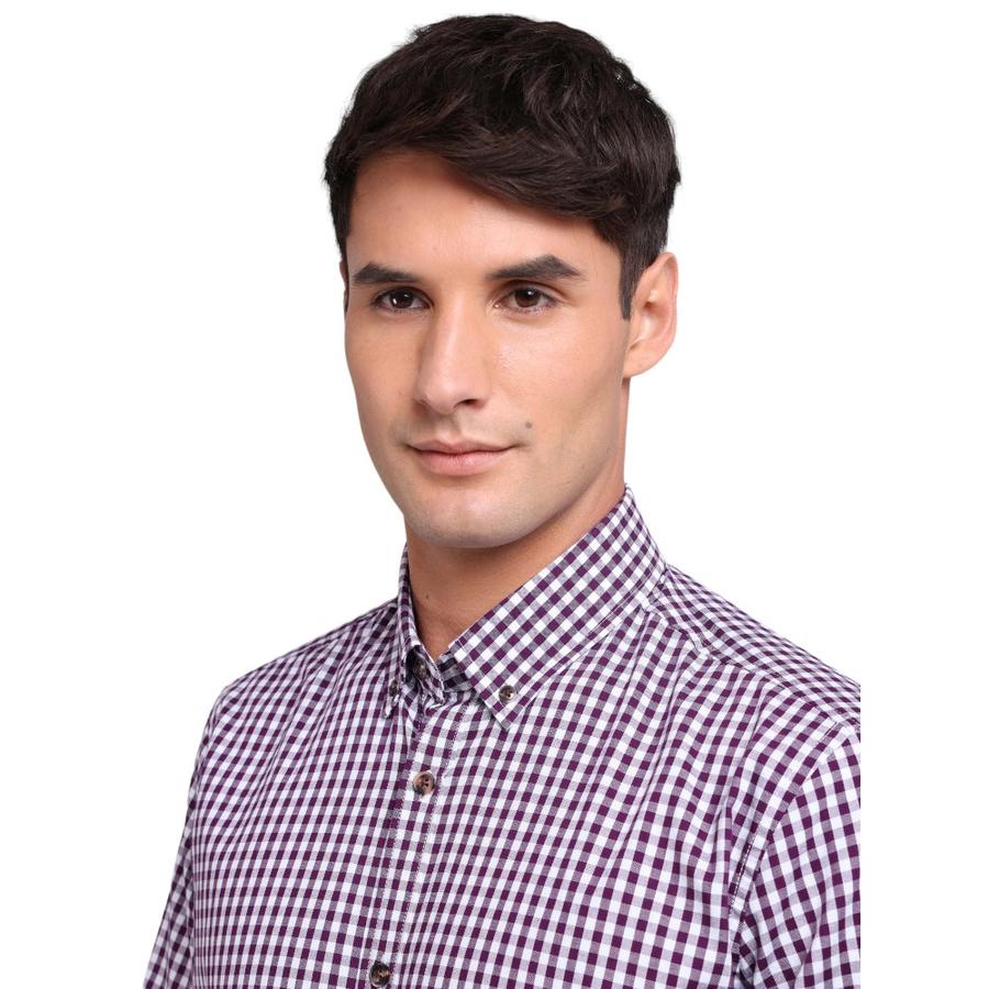 Camisa Cuadros Hombre Arrow Morado