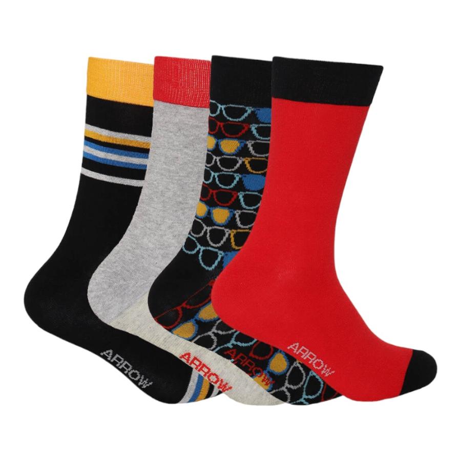 Calcetines Hombre Pack 4 Arrow Design Multicolor Rojo